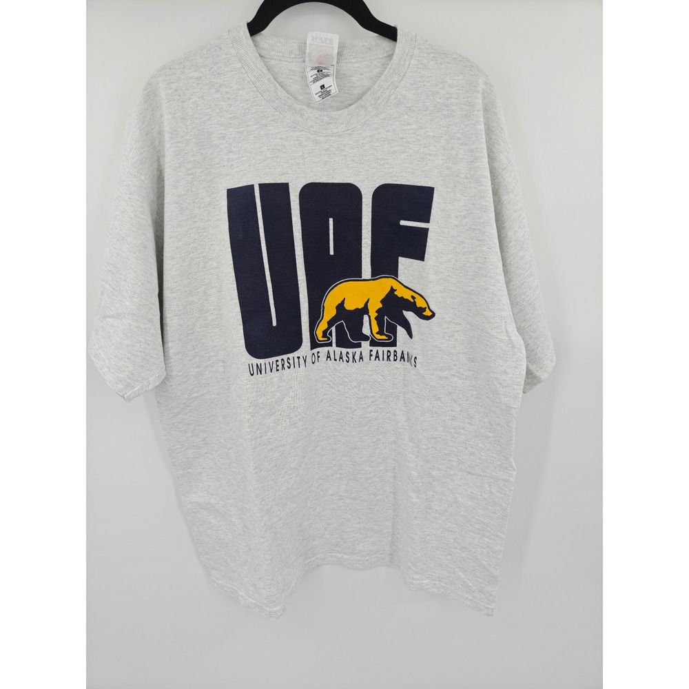 Fruit of the Loom University of Alaska Fairbanks UAF Polar Bear T-Shirt Mens L